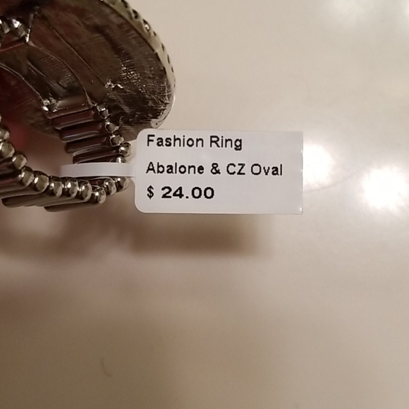 NWT Stretch Ring Abalone and CZ - Picture 3 of 4
